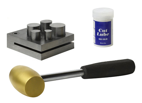 5-Piece Metal Disc Cutting Kit with Brass Hammer and Cut Lube