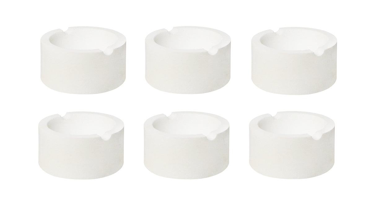 Set of 6 - 3" 7 oz Ceramic Silica Crucible Dish Cups