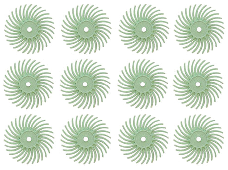 12 Pack 3/4" Light Green 1 Micron 3M Radial Disc Set