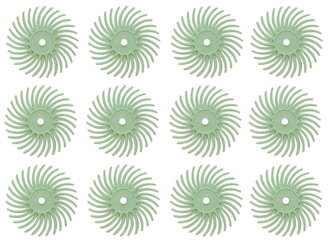 12 Pack 3/4" Light Green 1 Micron 3M Radial Disc Set