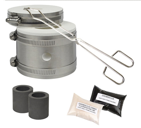 Mini Pro Kiln Kit with Tongs Chapman Flux, Flux Thinner, & Graphite Crucibles