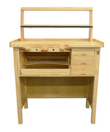 Deluxe Solid Wooden Jewelers Bench Set with Shelf Organizer