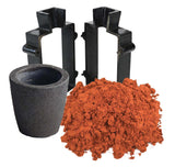 Sand Casting Set with 2.2 Lbs of Delft Clay Sand, Cast Iron Mold Flask Frame and 1 Kg Foundry Graphite Crucible