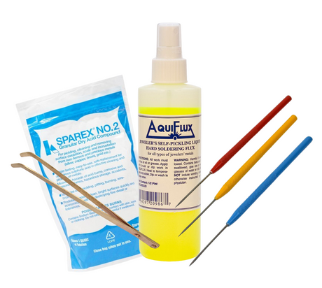 Soldering Essentials Kit with Aquiflux Self Pickling Flux and Titanium Soldering Picks