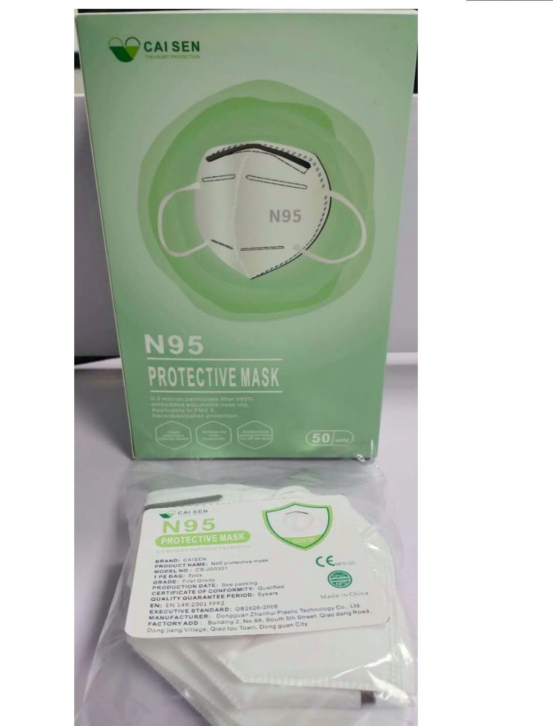 K N95 Disposable Respirator Masks 50 pieces FDA Approved by PMC Supplies
