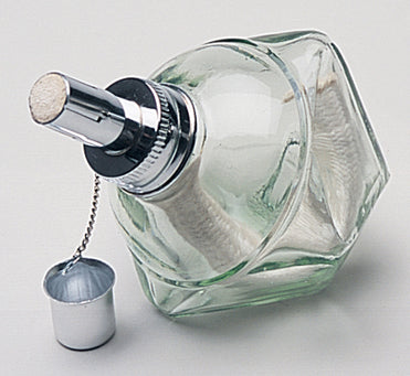 Glass alcohol lamp with 1/2 inch wick and metal cap for precise heating