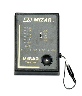 RS MIZAR M18-A9 digital electronic gold tester for 9K to 18K karat testing and metal verification