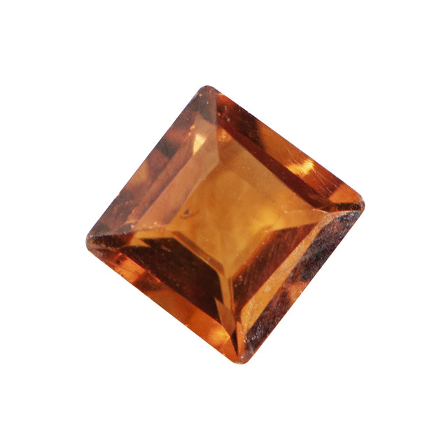 Madeira Citrine 4mm Square Faceted Gemstone