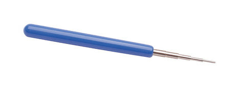 6-inch wire wrapping mandrel with blue non-slip PVC handle and stainless steel tapered shaft for jewelry making