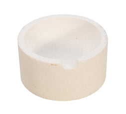 3-inch high temp ceramic silica crucible dish for melting and pouring platinum with 8 oz capacity and single groove design