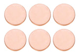 Set of six 1.5-inch copper 24GA circles for jewelry making and crafting projects