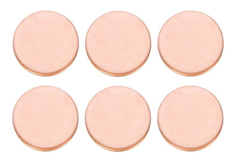 Set of six 1.5-inch copper 24GA circles for jewelry making and crafting projects