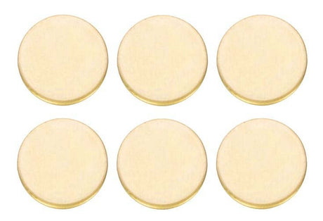 Set of six 3/4 inch brass 24 gauge circles for jewelry making
