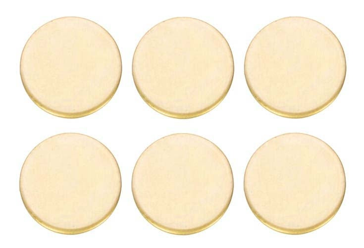 Set of six 1.5 inch Brass 24GA circle charms for jewelry making