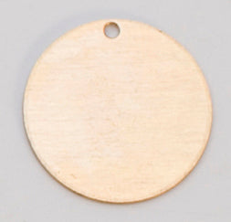 Brass 24GA 1/2 inch circle with hole jewelry craft components pack of six