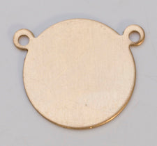 Brass 24GA 16mm circle jewelry finding with two rings pack of six