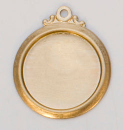 BRASS 24GA 17mm framed circle with 13mm ID and attachment ring pack of 6 for jewelry making