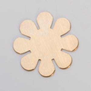 BRASS 24GA 15/16 inch 8 petal flower jewelry finding pack of 6