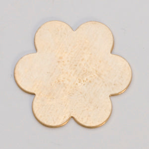 Brass 24GA 7/8 inch six-petal flower jewelry findings pack of 6