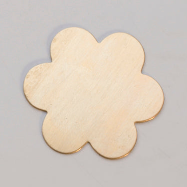 BRASS 24GA 1 3/8 inch 6-petal flower jewelry finding pack of 6