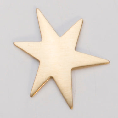 Brass 24GA 1 1/8 inch funky star embellishment for crafts and jewelry making