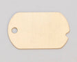 Brass 24GA dog tag with hole, 1 1/4" x 11/16", engraving-ready ID tag blank, pack of 6