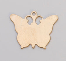 Brass 24GA small butterfly charm with ring 19mm x 15mm pack of 6 jewelry findings