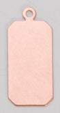 Copper 24GA Rectangle jewelry findings with ring, 1" x 7/16", pack of 6