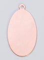 Copper 24GA 1 1/8"x 5/8" oval jewelry component with built-in ring, pack of 6