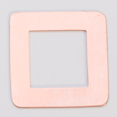 Copper 24GA square washer 1 3/16" outer, 11/16" inner diameter, pack of 6