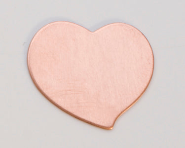 COPPER 24GA heart-shaped copper sheet for jewelry and crafts, 1 inch by 1/2 inch, pack of 6