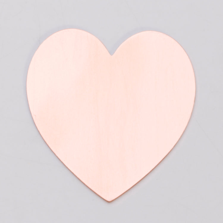 24GA copper large heart shape 1.375 by 1.5 inches for jewelry and crafts