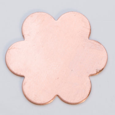 Copper 24GA 7/8 inch six-petal flower bead with bright copper finish for jewelry making pack of six