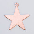 Copper 24ga 1-inch star charm with ring for jewelry making pack of six