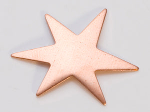 copper 24ga 1 1/8 inch funky star charm for jewelry making pack of 6