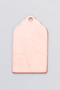Copper 24GA luggage tag with hole, 13/16"x1/2", pack of 6, durable copper material for bag identification