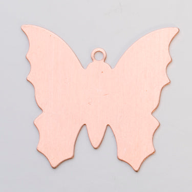Copper 24GA butterfly jewelry finding with ring, 1 3/8"x1 1/4", pack of 6