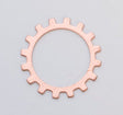 COPPER 24GA 3/4 inch gear open copper washer pack of six for electronics and plumbing projects