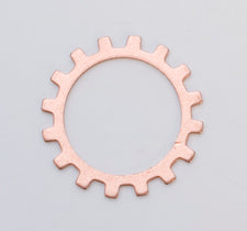 COPPER 24GA 3/4 inch gear open copper washer pack of six for electronics and plumbing projects