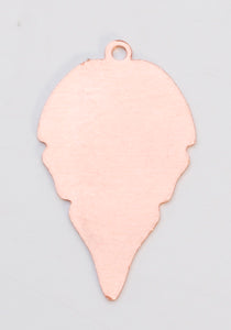 Copper 24GA 27x18mm leaf charm with ring pack of 6 for jewelry making