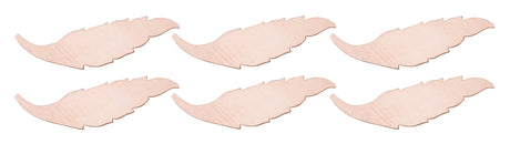 6/Pk of 24 Gauge Copper Feathers - 60 MM x 15 MM Charm Blanks