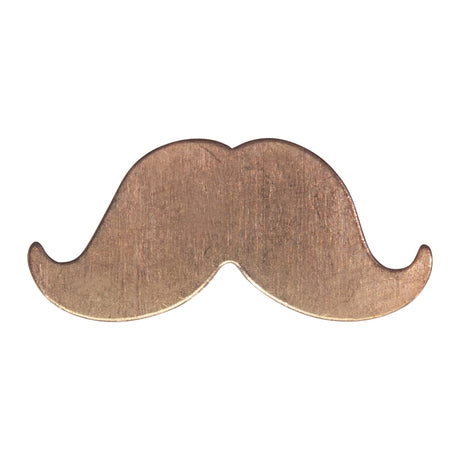 6/Pk of 24 Gauge Copper Large Mustaches - 31 MM x 14 MM Charm Blanks