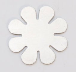 Nickel Silver 24GA 8-petal flower metal jewelry component pack of 6