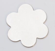 Nickel silver 24ga 7/8 inch six-petal flower jewelry findings pack of six