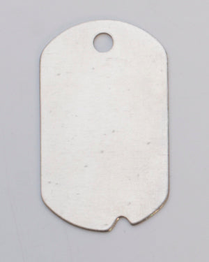 Nickel Silver 24ga dog tag with hole, 1 1/4 x 11/16 inches, pack of 6