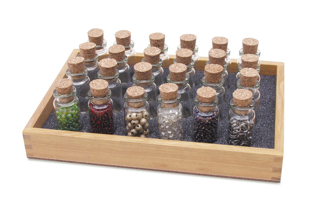 Wooden Bead Storage Bottle Tray 