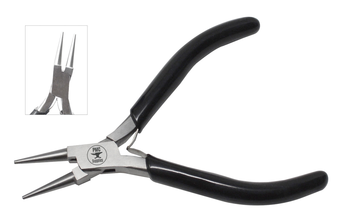 Slim 4-1/2" Round Nose Pliers - Black