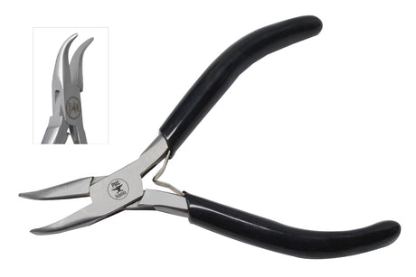 Slim 4-1/2" Bent Chain Nose Pliers - Black