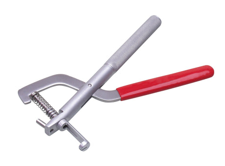 6-inch bracelet and watch pin removal pliers with knurled jaws and red handle for precise pin extraction
