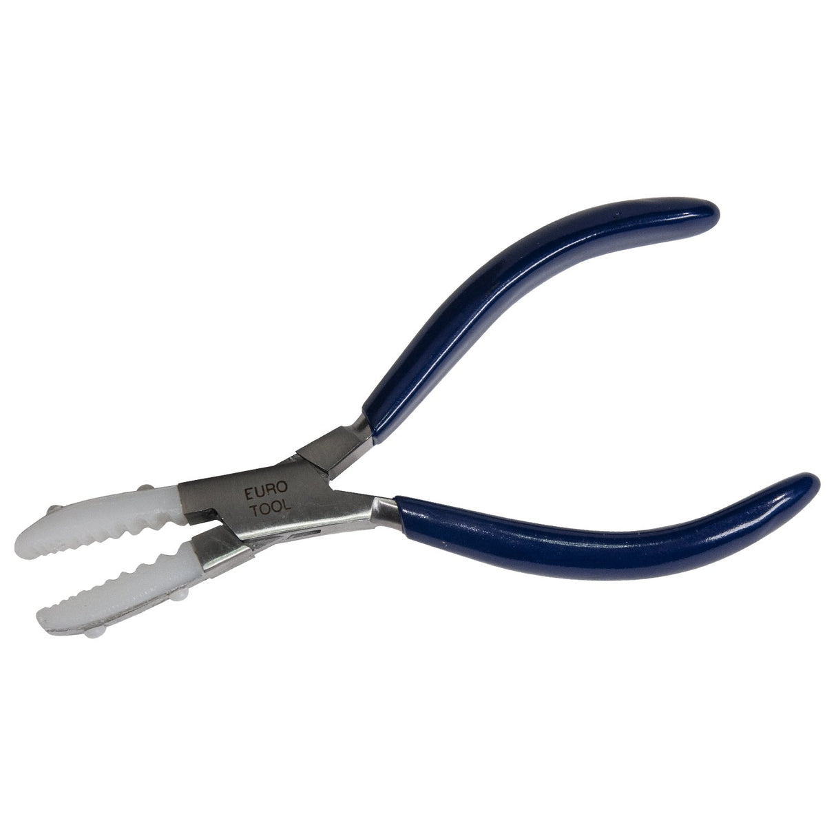 6-1/2 inch Nylon Jaw Tube Holding Pliers with blue handles and non-marring nylon jaws for secure tube grip